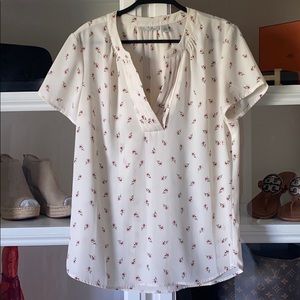 Creamy floral blouse